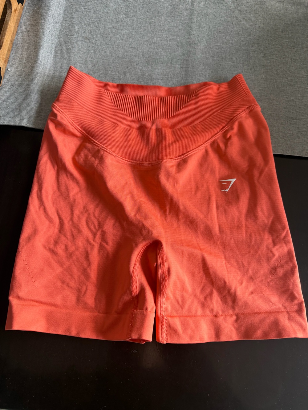 Gymshark Coral-Red Seamless High-Waist Bike Shorts